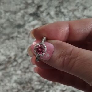 Elegant Pink and Silver Ring